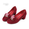 Red and black lady's high heels women casual shoes